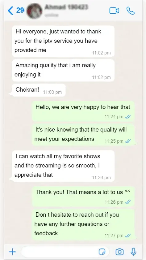 WhatsApp conversation between a subscriber and IPTV Canada support — screenshot 3 of 9